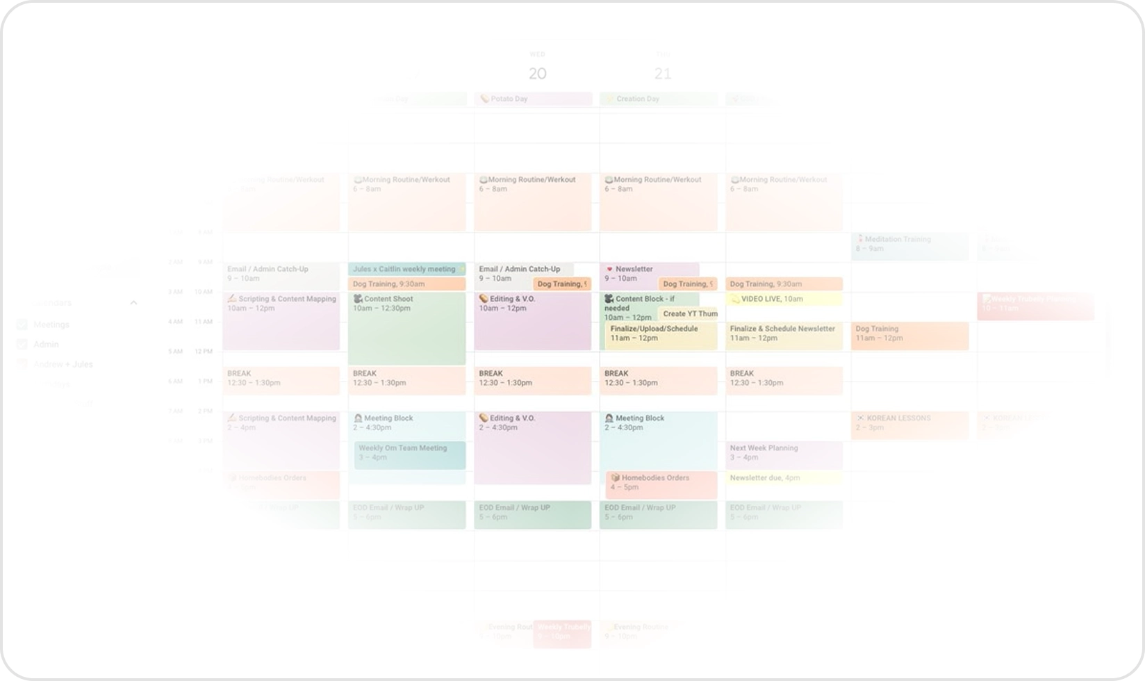 Google Calendar background